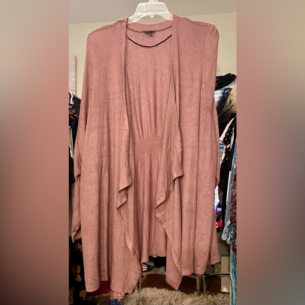 Torrid Open-Front Lightweight Drape Cardigan - Dusty Rose - Size 6X - NWOT! - Picture 8 of 11